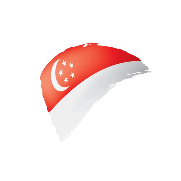 Флаг Сингапура, векторная иллюстрация на белом фоне — стоковый вектор