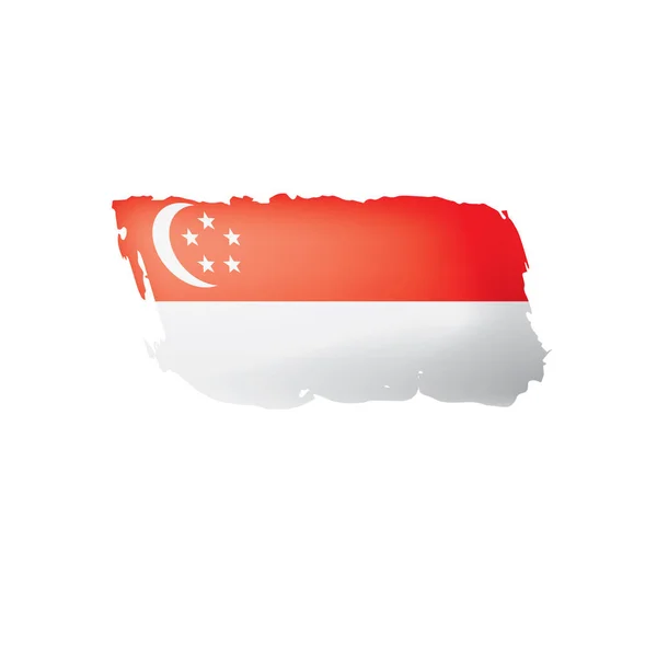 Σημαία Σιγκαπούρης, διανυσματική απεικόνιση σε λευκό φόντο — Διανυσματικό Αρχείο