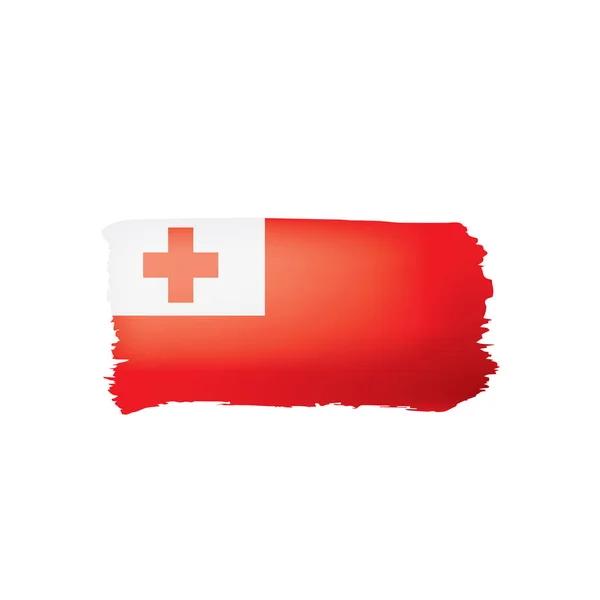 Bandera de Tonga, ilustración vectorial sobre fondo blanco — Archivo Imágenes Vectoriales