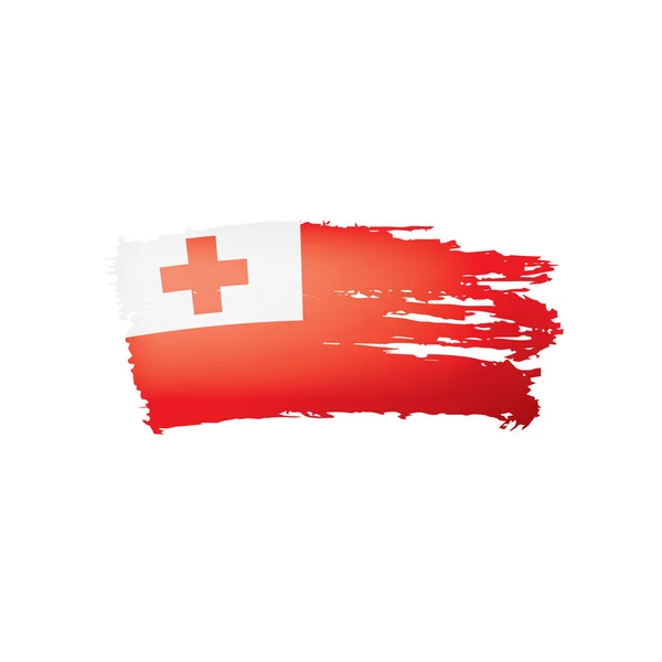 Tonga Vlag Vector Illustratie Een Witte Achtergrond — Stockvector