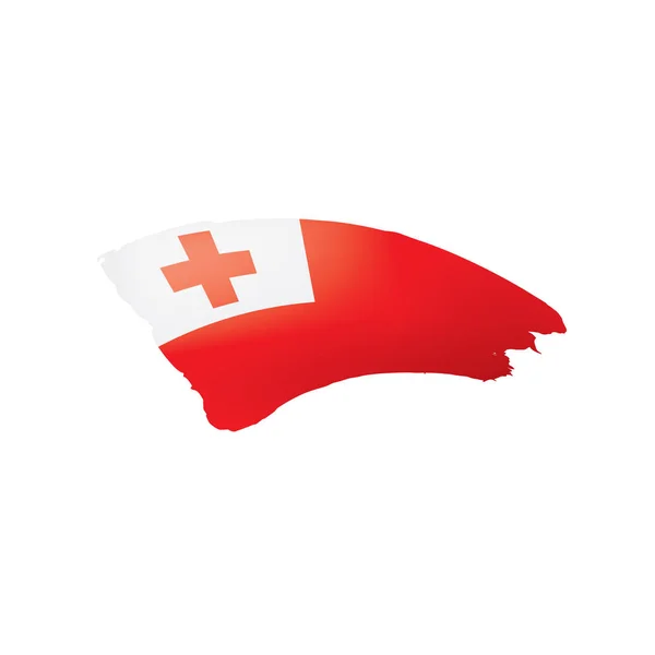Bandera de Tonga, ilustración vectorial sobre fondo blanco — Archivo Imágenes Vectoriales