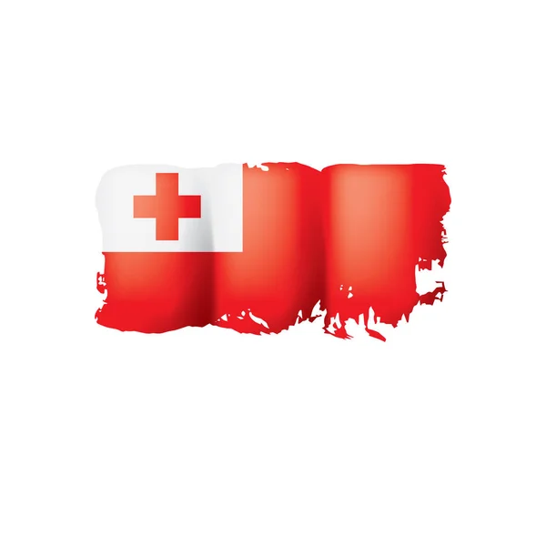 Tonga vlag, vector illustratie op een witte achtergrond — Stockvector