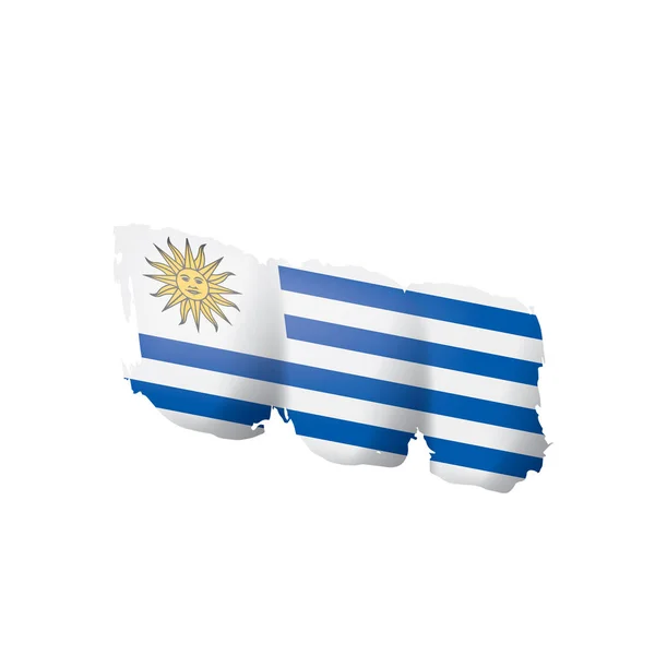 乌拉圭国旗，白色背景上的矢量插图 — 图库矢量图片
