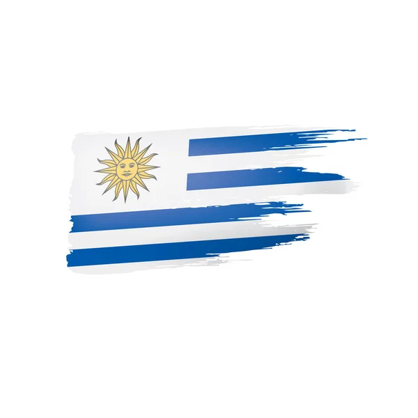 乌拉圭国旗，白色背景上的矢量插图 — 图库矢量图片