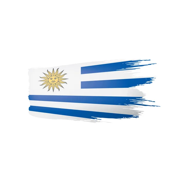 Bandiera Uruguay, illustrazione vettoriale su sfondo bianco — Vettoriale Stock