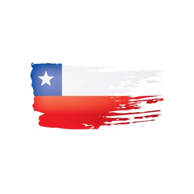 Beyaz arkaplanda Şili bayrağı, vektör illüstrasyonu