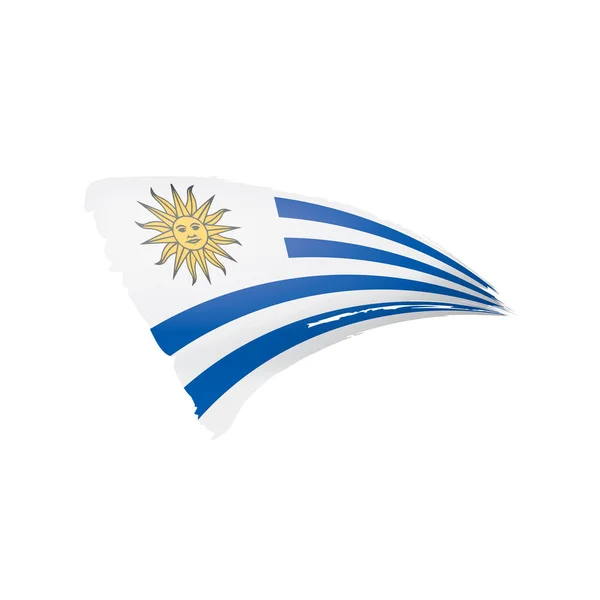ウルグアイの旗白い背景のベクトルイラスト — ストックベクタ