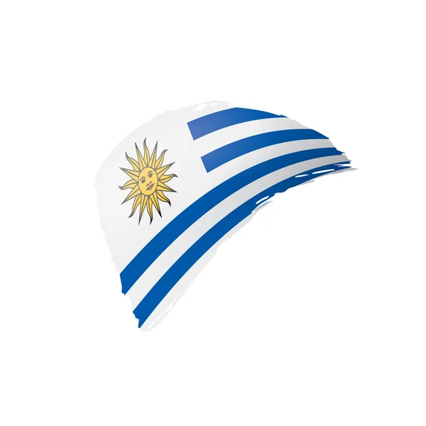 Σημαία Ουρουγουάης, διανυσματική απεικόνιση σε λευκό φόντο — Διανυσματικό Αρχείο
