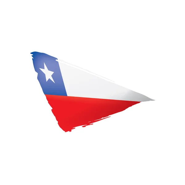 Bandera de Chile, ilustración vectorial sobre fondo blanco — Vector de stock