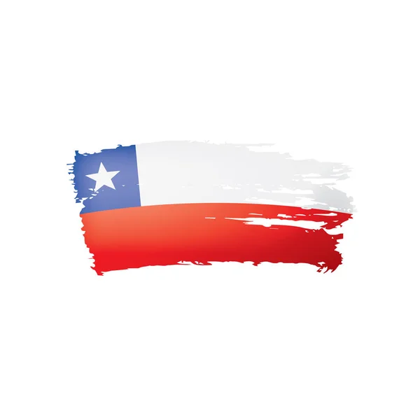 Cile bandiera, illustrazione vettoriale su sfondo bianco — Vettoriale Stock