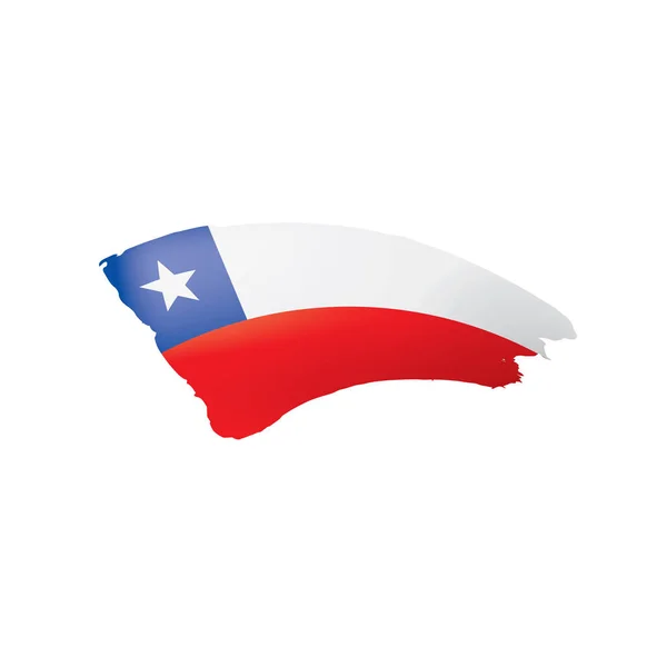 Bandera de Chile, ilustración vectorial sobre fondo blanco — Vector de stock