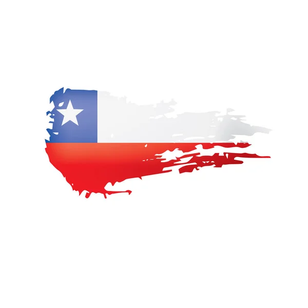 Чилійський прапор, векторний малюнок на білому тлі — стоковий вектор