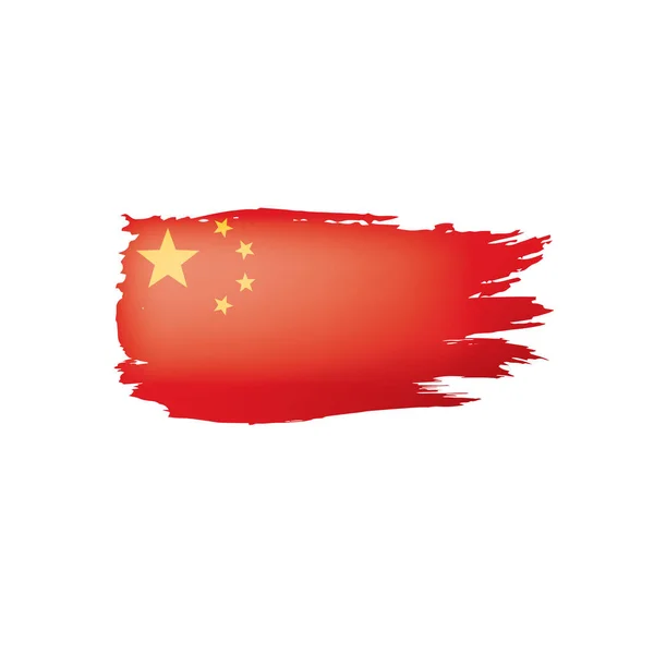 Chińska flaga, ilustracja wektora na białym tle — Wektor stockowy