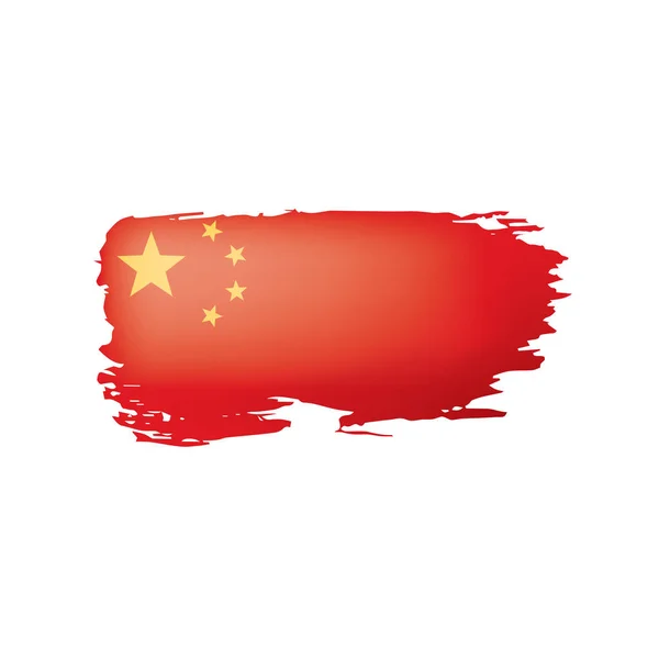 China vlag, vector illustratie op een witte achtergrond — Stockvector