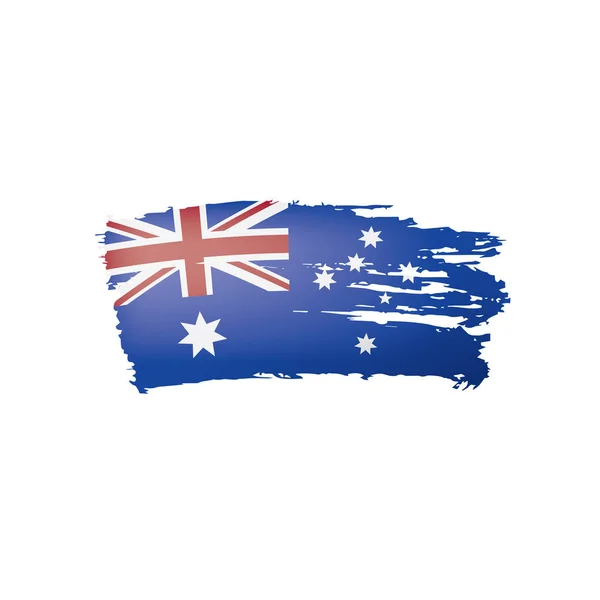 Bandera de Australia, ilustración vectorial sobre fondo blanco — Vector de stock