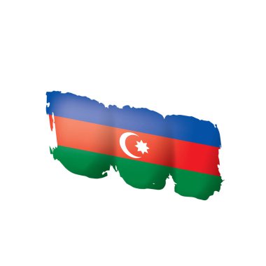 Azerbaycan bayrağı, beyaz arkaplanda vektör illüstrasyonu
