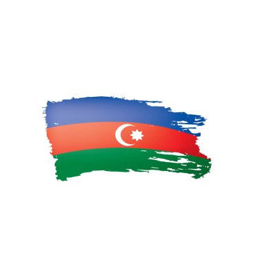 Azerbaycan bayrağı, beyaz arkaplanda vektör illüstrasyonu