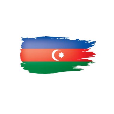 Azerbaycan bayrağı, beyaz arkaplanda vektör illüstrasyonu