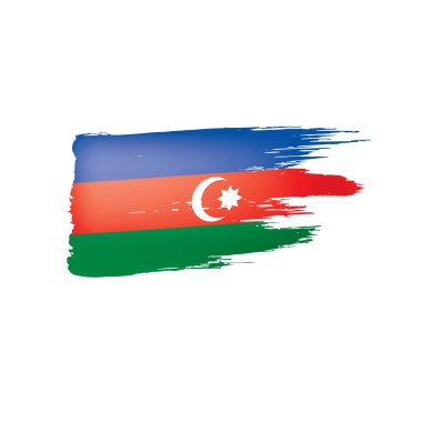 Azerbaycan bayrağı, beyaz arkaplanda vektör illüstrasyonu