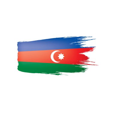 Azerbaycan bayrağı, beyaz arkaplanda vektör illüstrasyonu