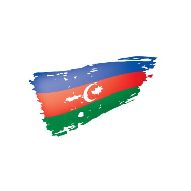 Azerbaycan bayrağı, beyaz arkaplanda vektör illüstrasyonu