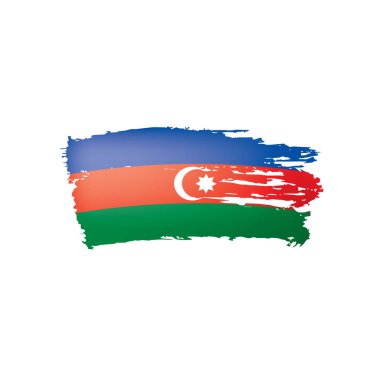 Azerbaycan bayrağı, beyaz arkaplanda vektör illüstrasyonu