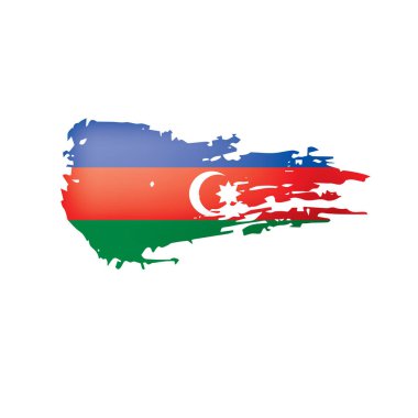 Azerbaycan bayrağı, beyaz arkaplanda vektör illüstrasyonu