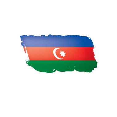 Azerbaycan bayrağı, beyaz arkaplanda vektör illüstrasyonu