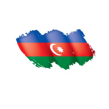 Azerbaycan bayrağı, beyaz arkaplanda vektör illüstrasyonu