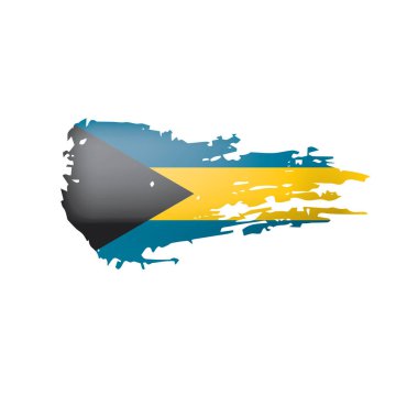 Bahamalar bayrağı, beyaz arkaplanda vektör illüstrasyonu