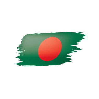 Bangladeş bayrağı, beyaz arkaplanda vektör illüstrasyonu
