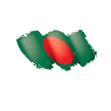 Bangladeş bayrağı, beyaz arkaplanda vektör illüstrasyonu