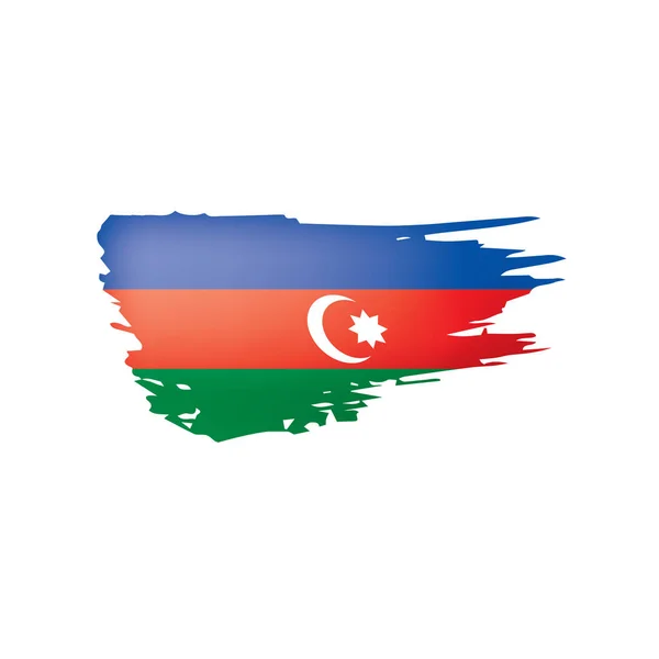 Σημαία Αζερμπαϊτζάν, διανυσματική απεικόνιση σε λευκό φόντο — Διανυσματικό Αρχείο