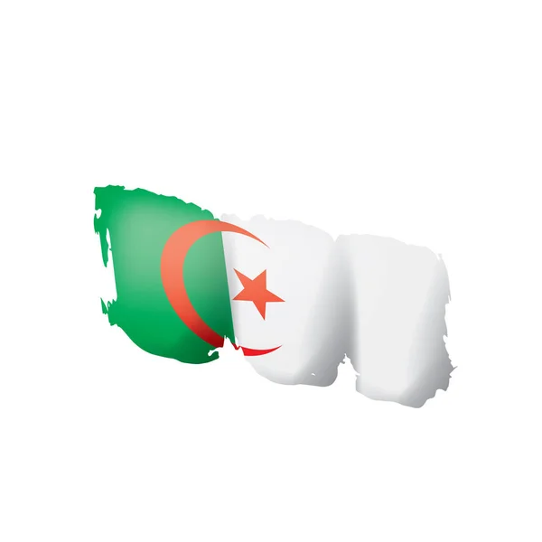 Cezayir bayrağı, beyaz arkaplanda vektör illüstrasyonu — Stok Vektör