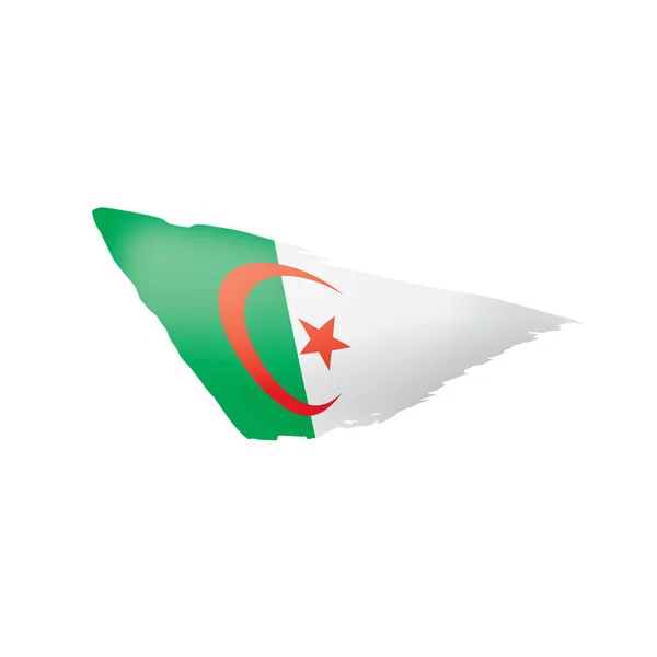 アルジェリア国旗白い背景のベクトルイラスト — ストックベクタ