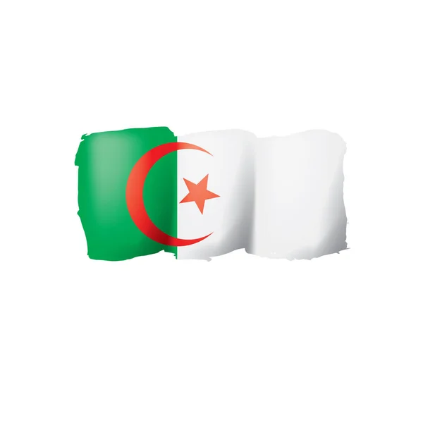 Drapeau Algérie, illustration vectorielle sur fond blanc — Image vectorielle