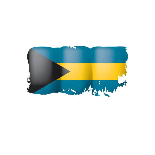 Bandiera delle Bahamas, illustrazione vettoriale su sfondo bianco — Vettoriale Stock