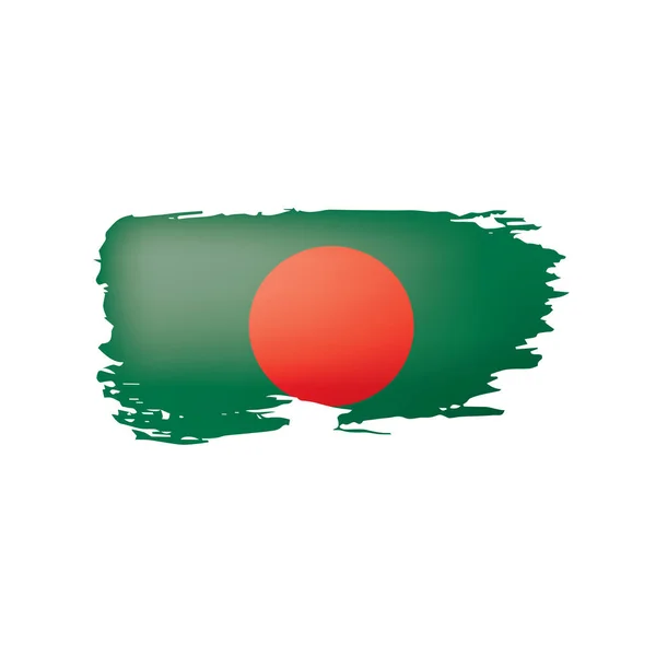 Flagge Bangladeschs, Vektorabbildung auf weißem Hintergrund — Stockvektor