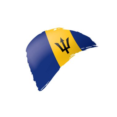 Beyaz arkaplanda Barbados bayrağı, vektör illüstrasyonu