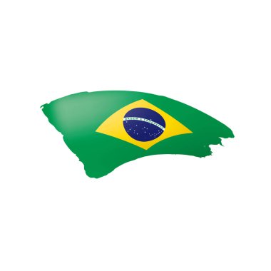 Brezilya bayrağı, beyaz bir arka plan üzerinde vektör çizim