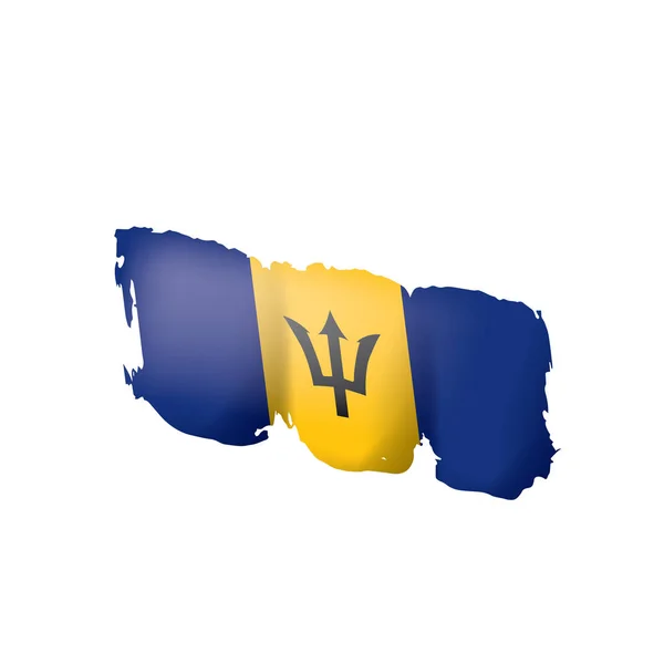 Barbados vlag, vector illustratie op een witte achtergrond — Stockvector