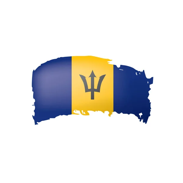 Barbados flagga, vektor illustration på en vit bakgrund — Stock vektor
