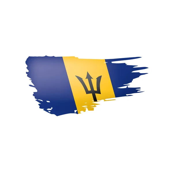 Barbados Flagge, Vektorabbildung auf weißem Hintergrund — Stockvektor