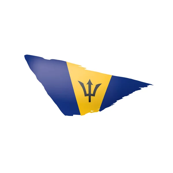 Barbados flagga, vektor illustration på en vit bakgrund — Stock vektor