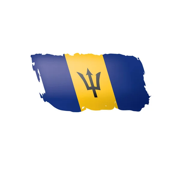 Barbados Flagga Vektor Illustration Vit Bakgrund — Stock vektor