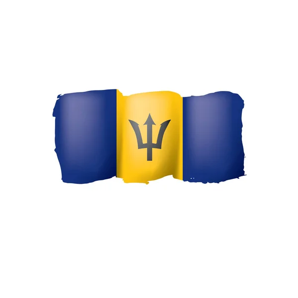 Bandeira de Barbados, ilustração vetorial sobre um fundo branco — Vetor de Stock