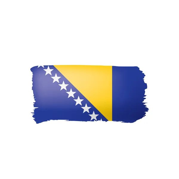 बोस्निया और हर्जेगोविना ध्वज, एक सफेद पृष्ठभूमि पर वेक्टर चित्रण — स्टॉक वेक्टर