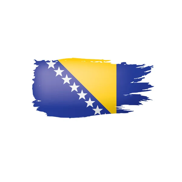 बोस्निया और हर्जेगोविना ध्वज, एक सफेद पृष्ठभूमि पर वेक्टर चित्रण — स्टॉक वेक्टर