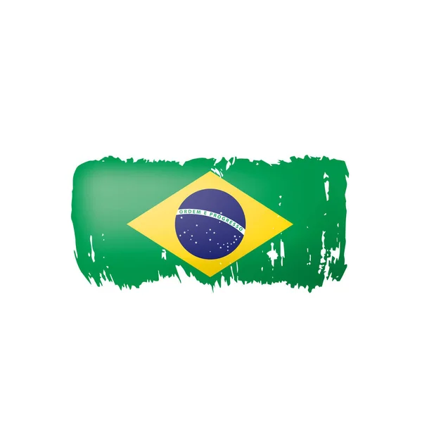 Drapeau du Brésil, illustration vectorielle sur fond blanc — Image vectorielle