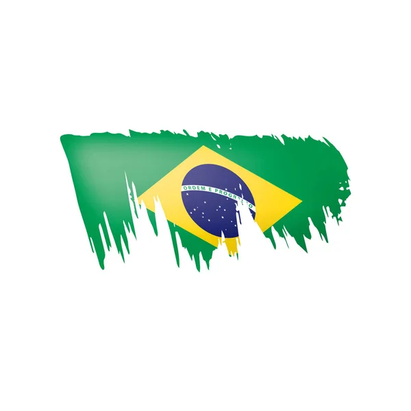 Bandeira do Brasil, ilustração vetorial sobre fundo branco — Vetor de Stock